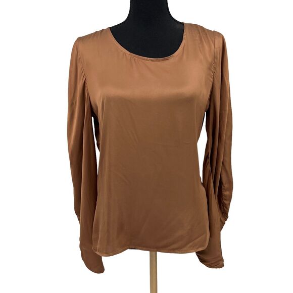 Young Fabulous & Broke Rosie Button Back Blouse In Burnt Sienna Workwear Med‎ - Picture 2 of 8